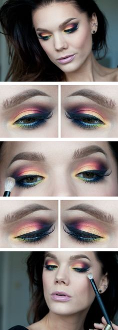 =O omg i really really like this one!  Linda Hallberg – Bird of paradise Extreme Make-up, Eye Tricks, Bright Makeup, Linda Hallberg, Smink Inspiration, Smoky Eyes, Bird Of Paradise, Her Eyes