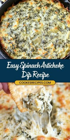 an easy spinach artichoke dip recipe with cheese