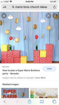 an image of mario bros birthday party on the app store's facebook page,