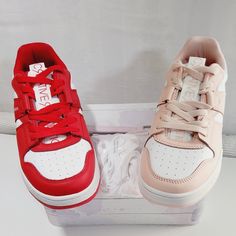 Elevate Your Sneaker Game With The Creative Recreation Women's Janae Low Casual Sneakers. These Stylish Sneakers Feature A Red And White Striped Pattern With A Bunny Character Theme, Perfect For Adding A Playful Touch To Any Outfit. The Lace-Up Closure And Low-Top Shoe Shaft Style Make These Sneakers Versatile For Both Activewear And Casual Occasions. Crafted With Durable Leather And A Rubber Outsole, These Sneakers Are Designed For Comfort And Performance. The Foam Insole Provides Cushioning An Heartbeat Shoes, Red Lace-up Sneakers For Jogging, Red Breathable Lace-up Sneakers, Red Lace-up Sneakers With Textured Sole, Playful Red Non-slip Sneakers, Red Low-top Textured Sole Sneakers, Bunny Character, Sneaker Games, A Bunny