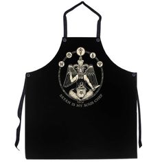 Baphomet Chef Apron Satan Is My Sous Chef Funny Occult | Etsy Black Satanic Dress, Gothic Apron, Working With Baphomet, Necklaces Satanic, Satanic Clothing, Satanic Goth Woman, Vegan Chef, Chef Wear, Vegan Humor