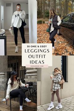 Searching for the ultimate leggings outfit ideas for the season? These 2024 looks are everything—classy, chic, and oh-so-cute! From black to brown, flared to fitted, there’s a style for every vibe. Perfect for women who love an aesthetic mix of casual, comfy, and cozy. Whether you're dressing up or keeping it laid-back, these outfits will keep you looking effortlessly stylish all season long! Winter Outfits Comfy Cute, Fall Outfits 2024 Comfy, Cute Cozy Fall Outfits Casual, Casual Comfortable Outfits Lazy Days, Cool Outfits With Leggings, Athlesiure Fits Women Winter, Comfy Fall Outfits 2024, Comfortable Winter Outfits Casual, Comfy Chic Outfits Winter