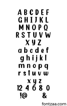 the alphabet is made up of letters and numbers, all in black on a white background