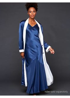 Splendid Silk Gown | Julianna Rae Silk V-neck Sleepwear For Evening, Silk Bias Cut V-neck Gown, Silk Maxi Dress For Night, Elegant Bias Cut Sleepwear For Loungewear, Silk V-neck Bias Cut Gown, Silk Fitted Robe For Loungewear, Fitted Silk Robe For Loungewear, Bias Cut Satin Sleepwear For Evening, Silk Sleepwear With Satin Finish For Evening