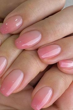 Summer Classy Nails, Pink Ombre Nails, Korean Nails, Colorful Nails, Classy Nails, Short Acrylic Nails, Nail Arts, Pink Ombre, Cute Acrylic Nails