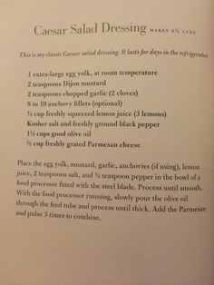 an open book with instructions on how to prepare salad dressings for the oven or stove