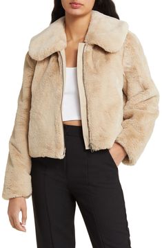 Open Edit Zip Front Faux Fur Jacket | Nordstrom Fall Fashion Trends Casual, Nyc Fall Outfits, What To Wear Fall, Faux Fur Cropped Jacket, Fall Trends Outfits, Stylish Summer Outfits, Classic Trench Coat, Long Sleeve Outerwear, Womens Jackets