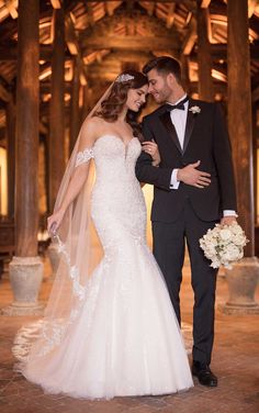 the bride and groom are posing for a photo