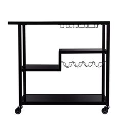 Holly Martin Holly Martin Zephs Bar Cart Black W Smoked Mirror Hz8813 Industrial Bar Cart, Wine Cart, Metal Bar Cart, Glass Bar Cart, Smoked Mirror, Glass Bar, Ashley Furniture Homestore, Black Frames, Bottle Rack