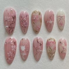 Japan Nail, Cherry Blossom Nails, Asian Nails, Blush Nails, Pretty Gel Nails, Really Cute Nails, Soft Nails, Kawaii Nails, Manicure Y Pedicure