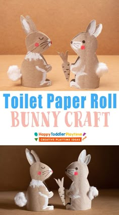 toilet paper roll bunny crafts for kids to make and play on the table with them