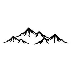 the mountains are black and white on a white background