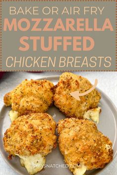 This Mozzarella Cheese Stuffed Chicken Breast is made with no tomato sauce and can be baked or air fried. I love to drizzle it in a white wine cream sauce to take it to the next level!.#ChickenRecipes #EasyDinnerIdeas  #HealthyEating #ComfortFood #MealPlanning  #DeliciousDishes #RecipeInspiration Stuffed Chicken No Cream Cheese, Crazy Chicken Recipes, Easy Mozzarella Chicken, Baked Chicken And Mozzarella Recipes, Chicken Recipes Mozzarella, Baked Chicken With Mozzarella Cheese, Chicken Stuffed Mozzarella Recipes, Mozzarella And Chicken Recipes, Stuffed Chicken Recipes Air Fryer