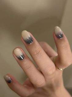 Gradation Nail Art, Short Nail Inspo, Nails 2025, Korean Nail Art