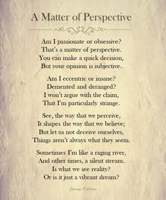 a poem written in an old style on parchment paper with the words'a matter of perspective '