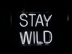 a neon sign that says stay wild