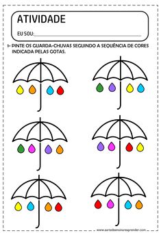 an activity sheet for students to learn how to use umbrellas in spanish and english