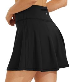 PRICES MAY VARY. 80% Nylon, 20% Spandex Elastic closure Machine Wash Longer Skirt length: We added 2" to the length of our running skirt, to provide more coverage allowing you to enjoy a full range of motion during the court, course, or trail. Tummy Control: High-waisted and soft wide-knit waistband offers tummy support and full coverage, without sacrificing style. Built-in shorts for comfort & protection: The shorts are designed with a silicone anti-slip band around the hemline, preventing the Sports Pleated Short Skirt, Sports Mini Pleated Skirt, Sports Pleated Mini Skirt, Sports Skirted Shorts, Sports Mini Skirt Pleated, Pleated Skirted Sports Bottoms, Solid Skort With Wide Waistband, Sports Black Pleated Skort, Sports Solid Pleated Skirt