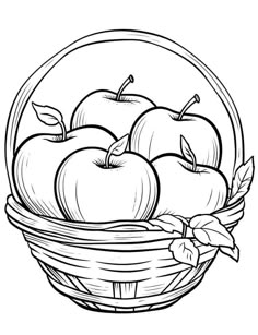 a basket filled with apples sitting on top of a table