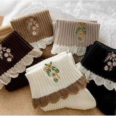 Material: Cotton Free Size Socks With Frills, Cottagecore Accessories, Grandmother Aesthetic, Aesthetic Socks, Fancy Socks, Pilates Socks, Aesthetic Accessories, Floral Socks, Sock Game