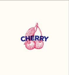 cherries with the word cherry written in blue ink