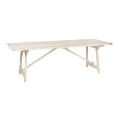 a white wooden table on a white background