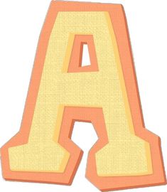 an orange and yellow letter is shown on a white background