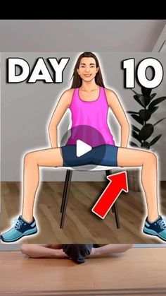 a woman sitting on top of a chair with the words day 10 in front of her