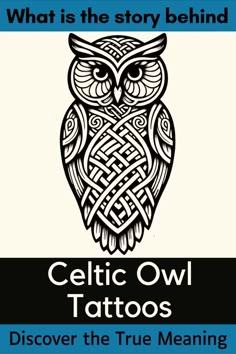 an owl with celtic tattoos on it's chest and the words what is the story behind?