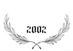 the word 2009 written in black ink on a white background with an image of a laurel