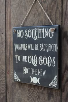 This Signs item by FoothillPrimitives has 7697 favorites from Etsy shoppers. Ships from Seymour, TN. Listed on Apr 27, 2023 The Old Gods, Marla Singer, Old Gods, Pagan Decor, Wiccan Decor, Pagan Crafts, No Soliciting, Moon Symbols, Witchy Crafts