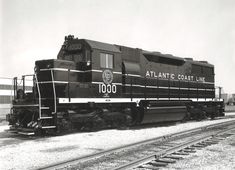 black and white photograph of an atlantic coast line train