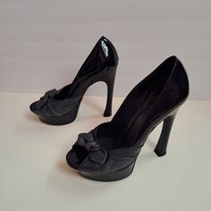 Very Good Condition. No Box. Has A Minor Scrape On One Of The Heels. Victoria Art, Platform Pumps Heels, Heels Aesthetic, Yves Saint Laurent Shoes, Saint Laurent Shoes, Heels Black, Art Poses, Lace Up Heels, Platform Pumps