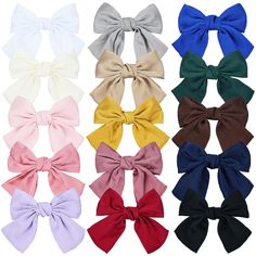 PRICES MAY VARY. Material: Crafted from high-quality silky satin, these big satin hair bows for women are elegantly attached to metal hair clips. The silky texture not only looks luxurious but also ensures durability and a comfortable feel when worn. The metal hair barrettes are strong and reliable, keeping the hair in place securely. Size: Each hair bow measures a generous 18cm/7" in width and 14.5cm/5.7" in length, providing a noticeable and stylish addition to any hairstyle. The length of the Hair Bows For Women, Big Hair Bows, Large Hair Bows, Pink Dusty, Spring Hair, Silky Texture, Hair Accessories Clips, Metal Hair Clips, Hair Ribbon