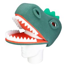 This Dinosaur Hat will definitely make you stand out at your next Party, Hora Loca, Wedding, Corporate Event, Birthday, Quinceanera, or Halloween Party! It can be used as a wedding hats, top hats, photo booth props, or a party favor. Themed Cap For Costume Party, Novelty Brimmed Costume Accessories For Party, One Size Fits Most Costume Cap For Costume Party, Fun Halloween Party Hat Supplies, Fun Halloween Party Hat, Novelty Costume Hats And Headpieces For Birthday Halloween, Novelty Party Costume Hats And Headpieces, Novelty Costume Hats And Headpieces For Parties, Novelty Costume Hat For Birthday And Halloween