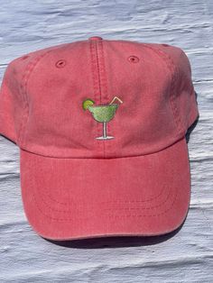 Margarita embroidery Baseball Cap Beach Hat in our popular adams brand pigment-dyed with the faded lived in or vintage look.  A summer must have and a perfect monogrammed gift for any occasion!  Bridesmaids Wedding Party Gifts, Graduations, Birthdays, and Christmas too. Create Your own vacation souvenir hat. Convo with your request. Additional fee may apply.  Margarita Size Options 1.00″x1.04″ 1.49″x1.57″  2.00″x2.11″      Fabric: 100% garment washed cotton twill     Structure: Unstructured, 6-p Spring Beach Dad Hat Baseball Cap, Fun Summer Baseball Cap With Curved Brim, Summer Beach Brimmed Trucker Hat, Summer Beach Trucker Hat With Brim, Summer Cute Trucker Hat With Curved Brim, Cute Summer Trucker Hat With Curved Brim, Cotton Brimmed Dad Hat For Beach, Summer Dad Hat With Adjustable Curved Brim, Spring Beach Trucker Hat With Brim