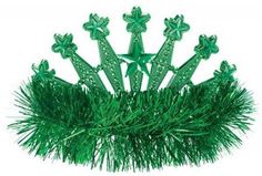 Green Tinsel Tiara - The Base Warehouse Plastic Tiara, Green Tiara, Green Tinsel, Oktoberfest Halloween, Green Costumes, Green Princess, Green Star, Halloween Costume Shop, Toddler Costumes