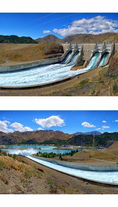 two views of the same water source from different angles