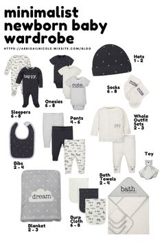 Newborn Clothes Checklist, Minimalist Baby Clothes, Baby Hospital Bag, Baby Wardrobe, Perfect Capsule Wardrobe, Baby Essentials Newborn, Newborn Baby Tips, Baby Clothes Organization