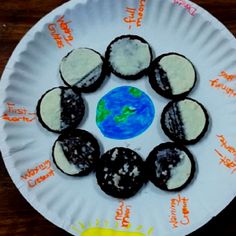 a paper plate that has some cookies on it with writing all over the rims