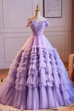 Lilac Ball Gown, Purple Ball Gown, Fairy Prom Dress, Purple Tulle, Multi Way Dress, Purple Prom, Velvet Prom Dress, Floor Length Prom Dresses, Prom Dresses Two Piece