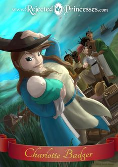 an animated image of charlotte bader and the three muskes from disney's princesses