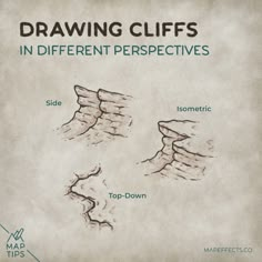 drawing cliffs in different perspective with the top down and bottom down