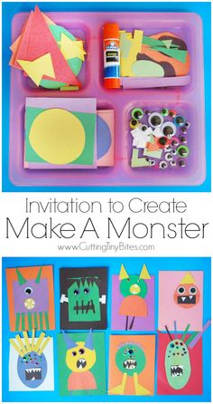 the cover of an activity book for kids to make monster magnets with construction paper