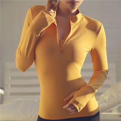 Material: Polyester, Spandex Sleeve Length: Full Fit: Fits true to size, take your normal size Fabric Type: Knitted, Breathable, Quick Dry Feature: Item Type: Shirts Model: Solid Thumb Hole Fitted Gym Top Shirts Color: Black, Blue, Yellow, Pink, Purple, Green Thumb Hole Shirts, Womens Athletic Outfits, Yoga Top, Sport Top, Gym Tops, Sleeves Clothing, Yoga Shirts, Fitness Yoga, Gym Shirts