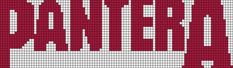 a red and white cross stitch pattern with the words atlanta written in large letters on it