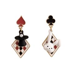 PRICES MAY VARY. Queen of Hearts Earrings--The hearts and spades a are a magical pattern. These poker aces stud earrings can bring good luck to the wearer and make the wearer more attractive.A simple design for the poker lover or the one who's always got a pair of aces up their sleeve! It will bring you all the luck you're ever gonna need. Poker Earrings for Women--The cute design perfectly modifies the face shape, suitable for wearing in all seasons, and can be worn on various occasions,differe Theater Earrings, Casino Jewelry, Poker Earrings, 1960 Earrings, Clown Earrings, Queen Of Heart, Card Earrings, Hearts Earrings, Queen Of Hearts Costume