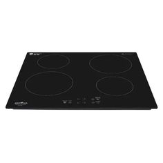 a black stove top with two burners on the front and one in the middle