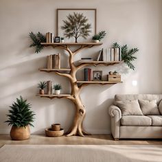 *Please buy the product here for a better price: https://uniqueowood.com/collections/all - Turn your room into a work of art with a tree-shaped bookshelf, a product not only for storage but also a delicate decorative highlight. Designed to simulate the shape of a tree with soft outstretched branches, the bookshelf brings a feeling of closeness to nature, while optimizing space usage. Natural wood material, durable over time, with moisture-proof and scratch-resistant melamine coating helps keep the shelf looking like new, whether you use it in the living room, bedroom or work corner. - With a smart multi-layer design, the tree-shaped bookshelf not only helps you store books neatly but is also the perfect place to display favorite items such as mini plants, photo frames, or souvenirs. Easily Work Corner, Plants Photo, Live Edge Shelves, Corner Bookshelf, Bookshelf Art, Wall Mounted Bookshelves