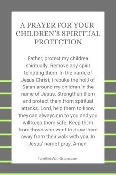 a prayer for your children's ritual protection